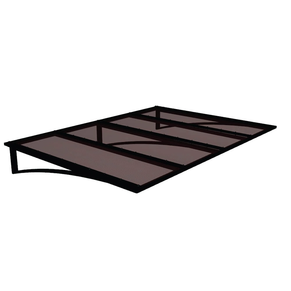 Toldo Fixo Policarbonato Alveolar Bronze - 2,00m X 1,50m - Estrutura Preta