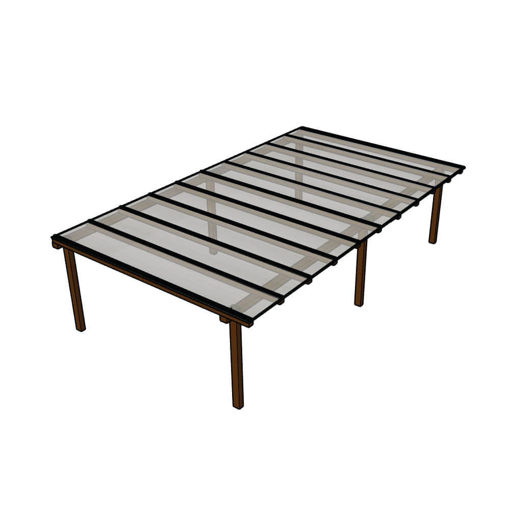 Kit Policarbonato Cristal 6mm 7,00m X 4,00m - Perfis Naturais