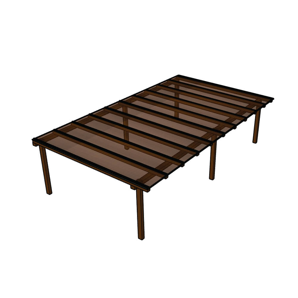 Kit Policarbonato Bronze 6mm 7,00m X 4,00m - Perfis Naturais