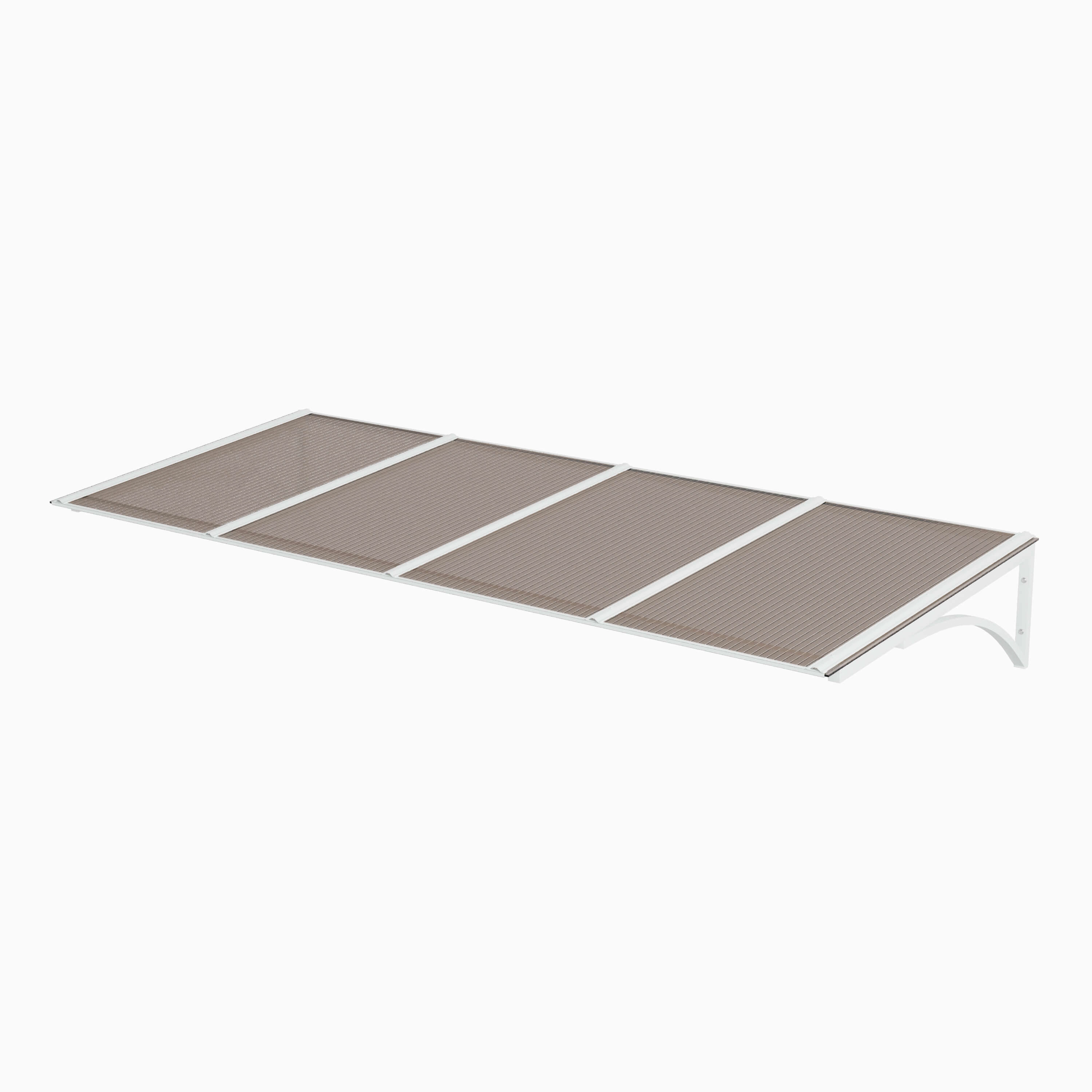 Toldo Fixo Policarbonato Alveolar Bronze - 2,50m X 1,00m - Estrutura Branca