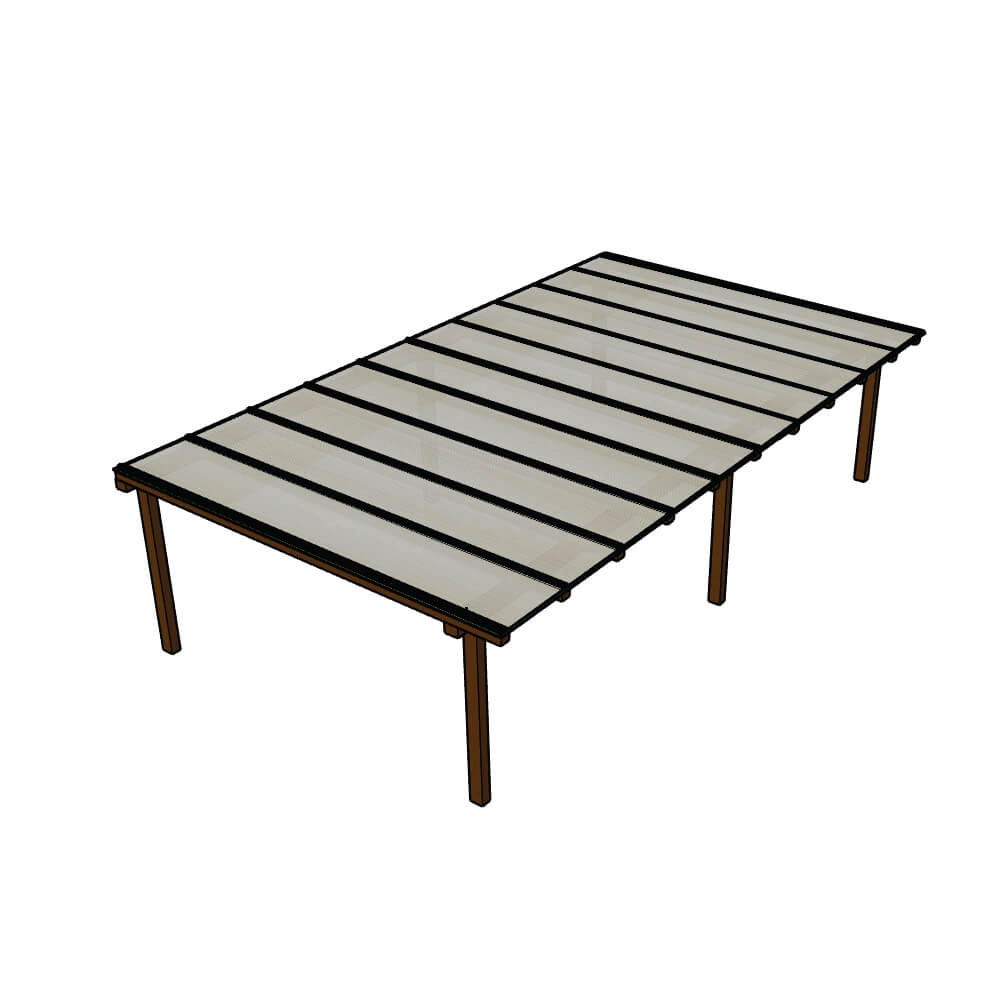Kit Policarbonato Branco 6mm 10,00m X 2,00m - Perfis Naturais