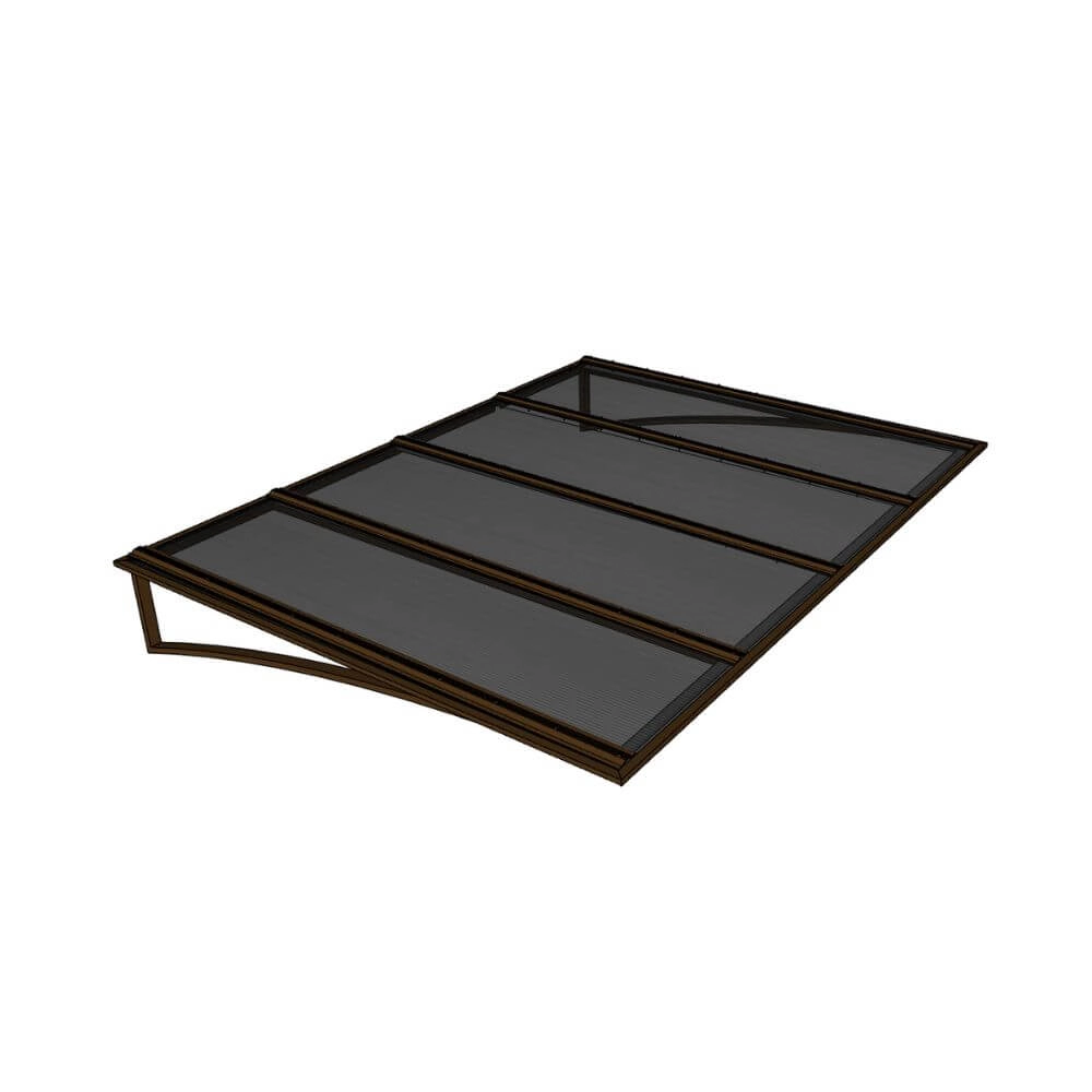 Toldo Fixo Policarbonato Alveolar Fume - 2,50m X 1,50m - Estrutura Bronze
