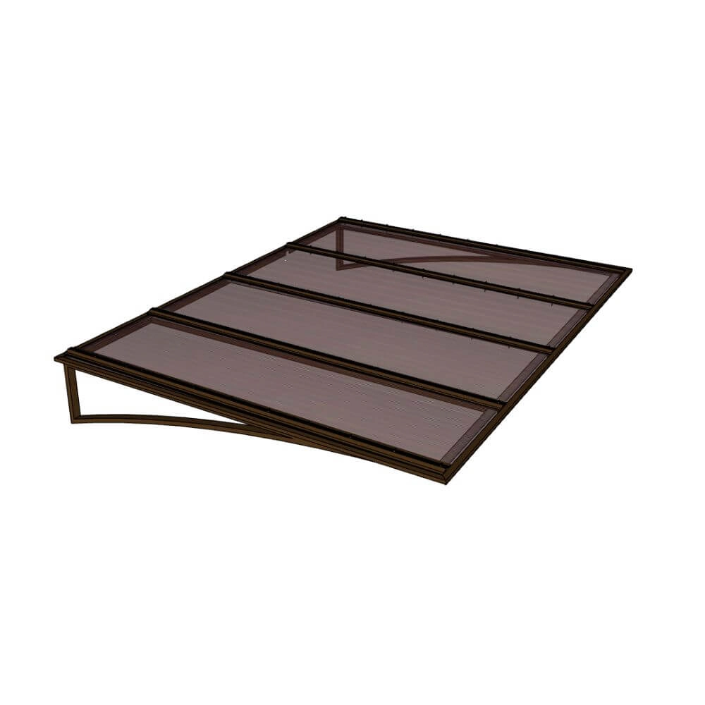 Toldo Fixo Policarbonato Alveolar Bronze - 2,00m X 1,00m - Estrutura Bronze