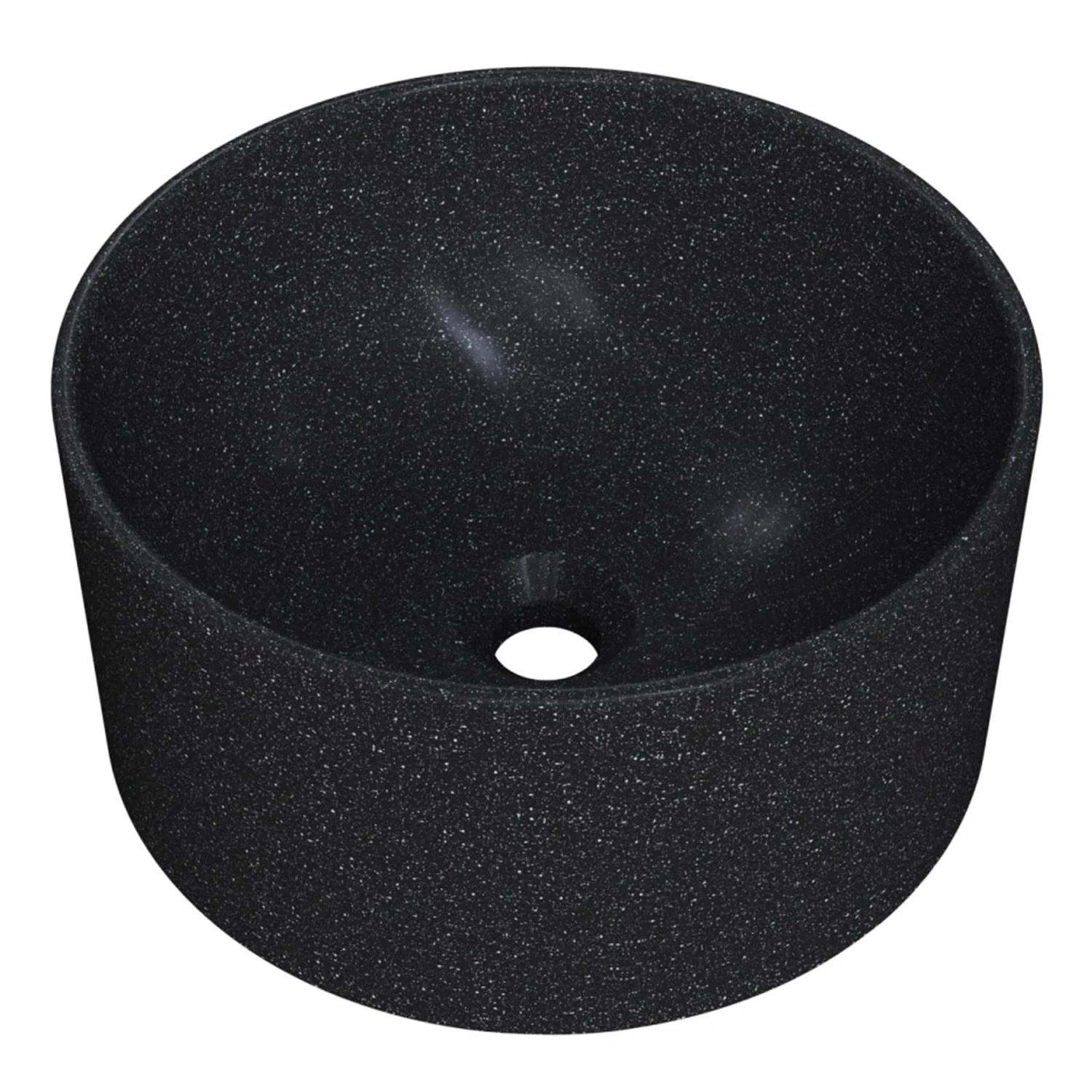 Cuba Pia Para Banheiro Redonda 30cm Celine C08 Preto Granit - Mpozenato