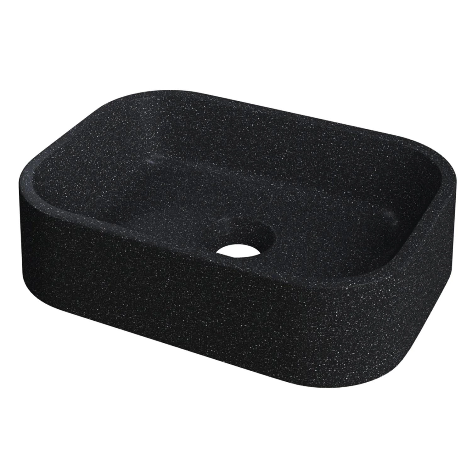Cuba Pia Para Banheiro Retangular 38cm Dalila C08 Preto Granit - Mpozenato