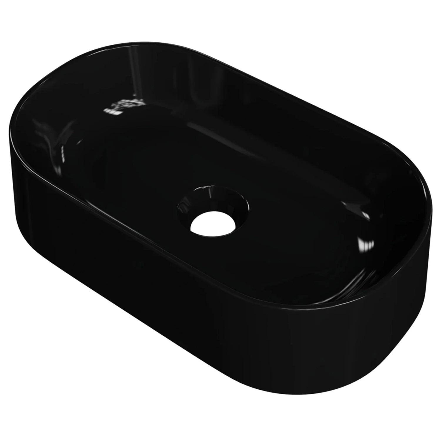 Cuba Pia De Apoio Para Banheiro Oval 43cm Hera C08 Preto - Mpozenato