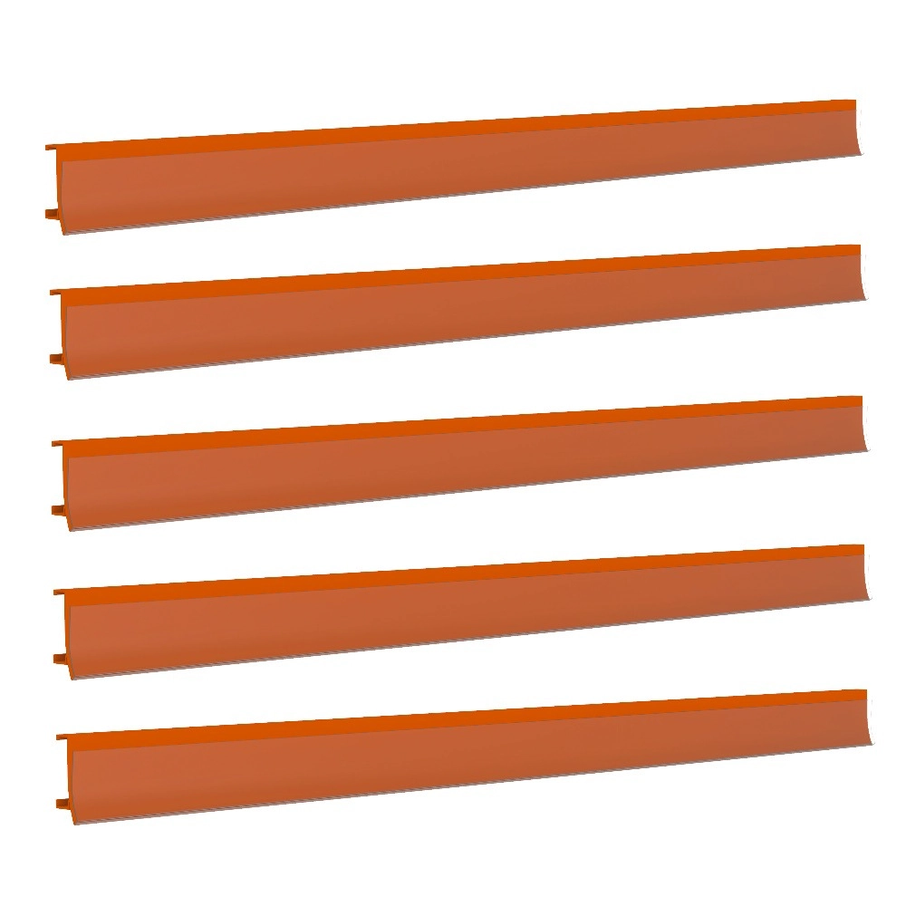 Porta Etiqueta Bandeja Gondola Fit 90 Cm Laranja Kit Com 150