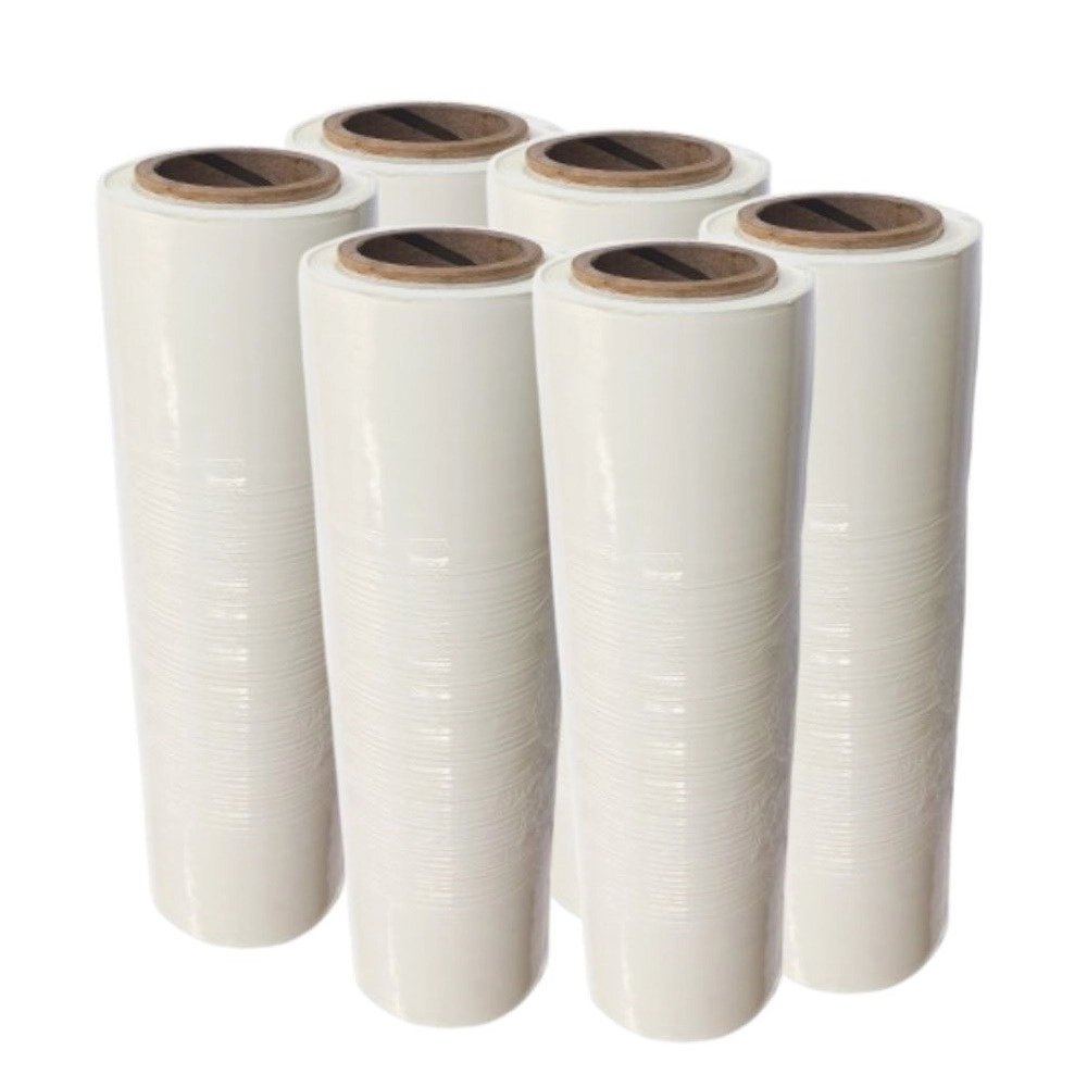 Bobina Filme Stretch Branco Manual 50cm 24kg Kit 6 Bobina