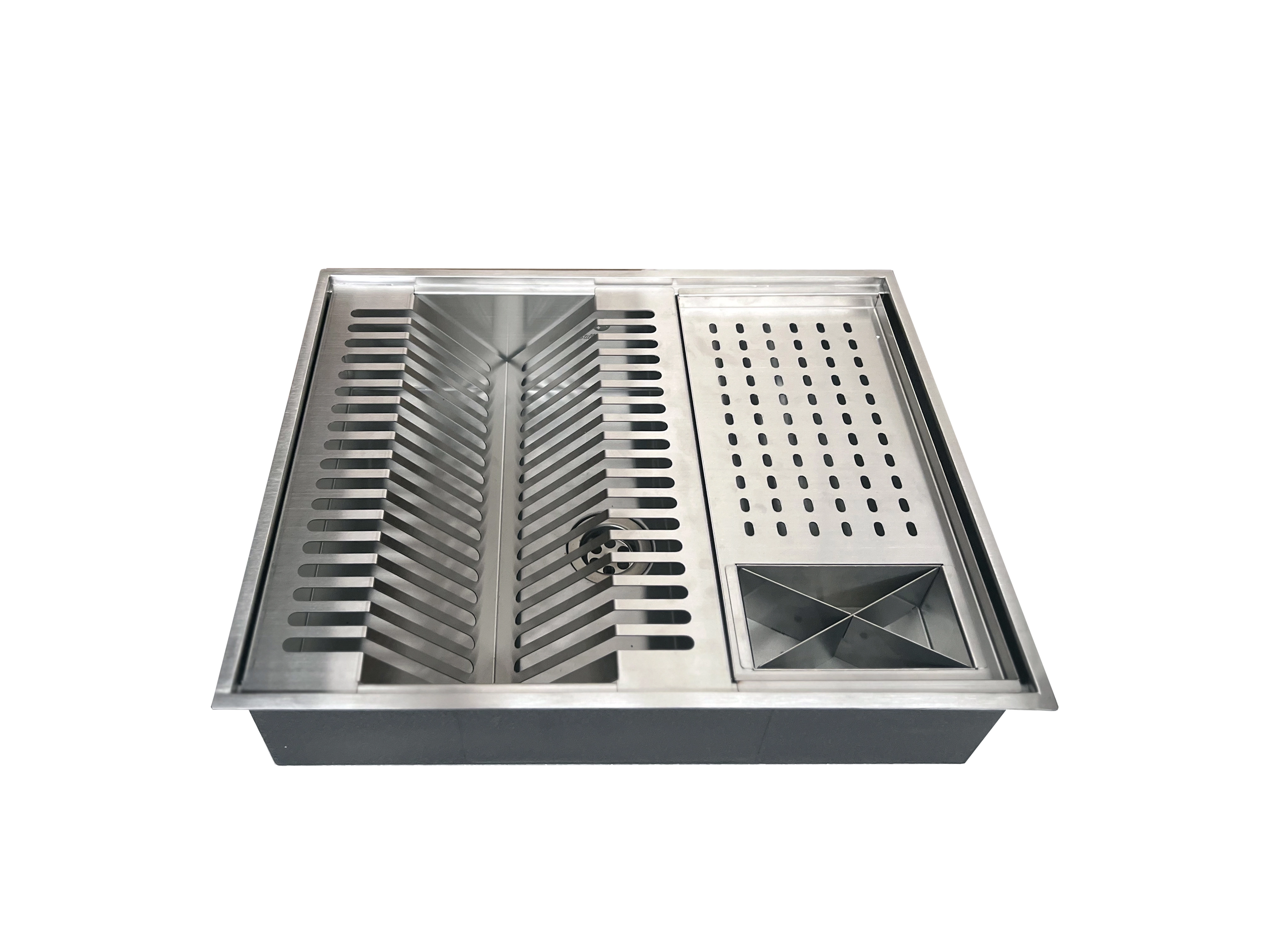 Calha Quadrada Canal Organizador Embutir Úmida Inox 50x40cm