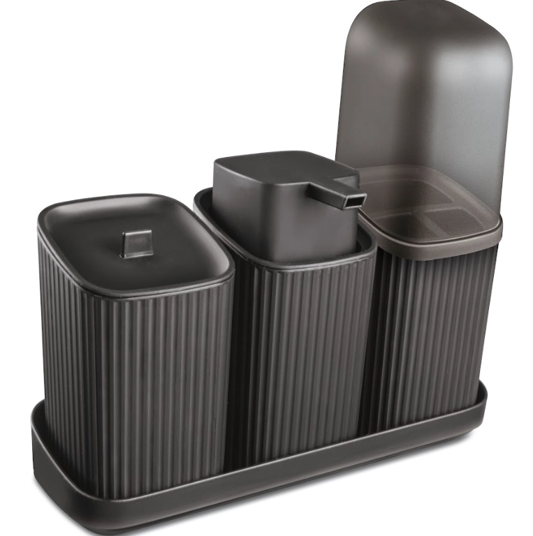Kit Banheiro Preto 3pcs 1213 Usual