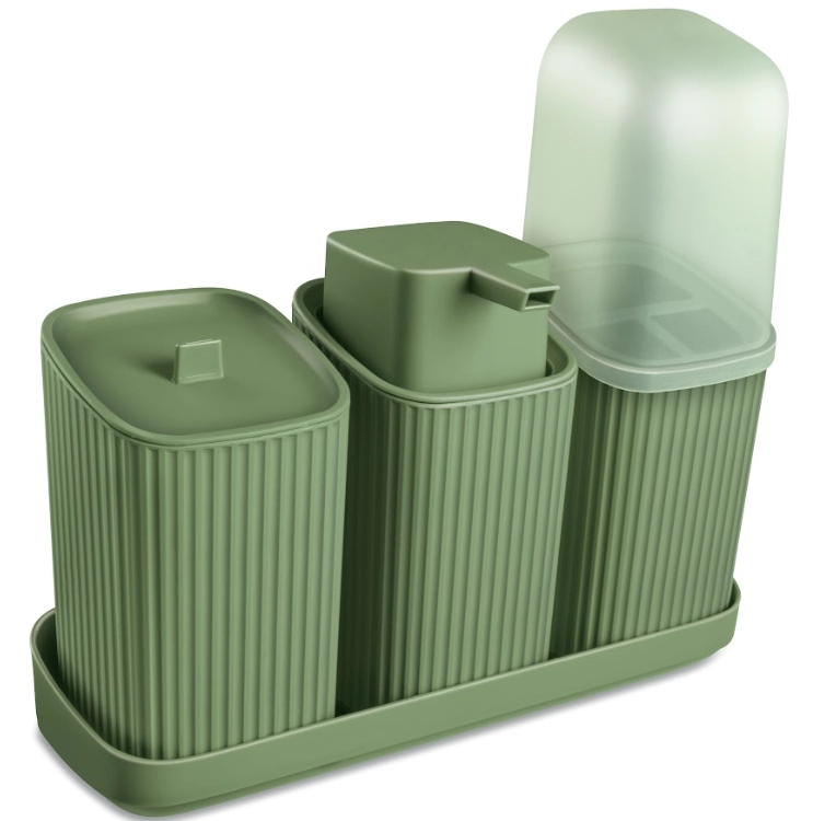Kit Banheiro Verde Menta 3pcs 1214 Usual