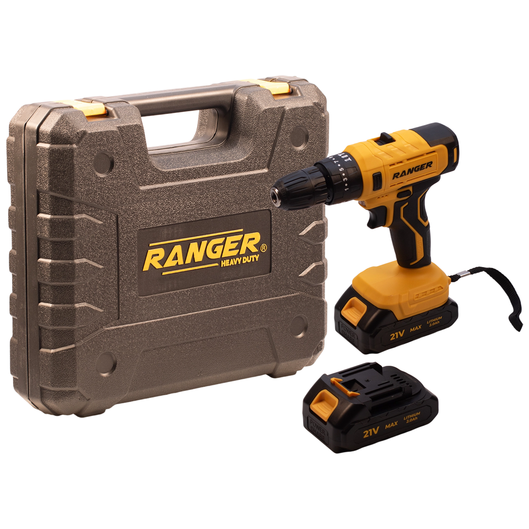 Furadeira e Parafusadeira de Impacto Ranger a Bateria 21 600W 3/8" Bivolt com 2 Baterias, Maleta e Acessórios