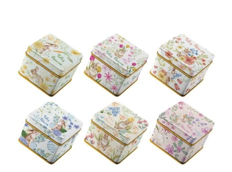 Caixa Metal Feliz Pascoa 8x8x6cm Multiart