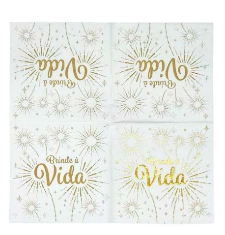 Guardanapo Papel Glamour Festivo C/10un Sortido 33cm Multiart