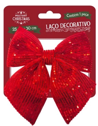 Laco Vermelho Natalino C/glitter 25x30cm Ref.nat0380 Nascente