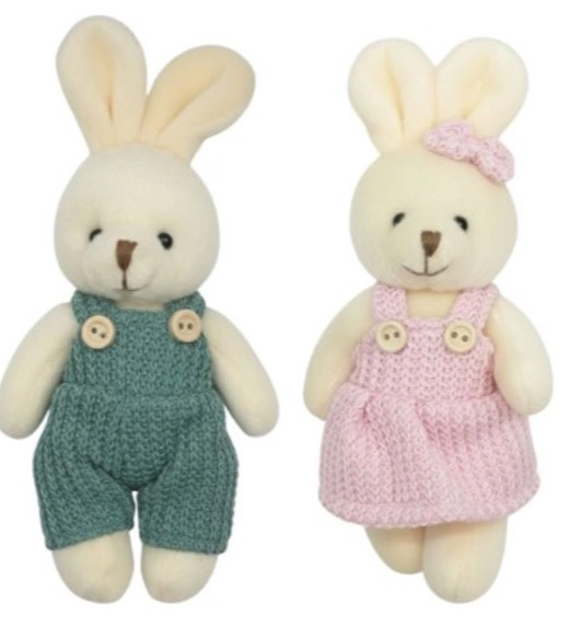 Mini Coelho Pelucia Roupa Tricot Sortido 16cm Multiart