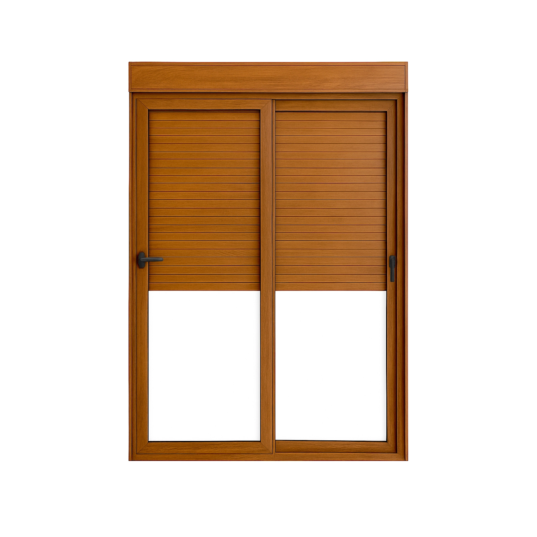 Porta de Correr em Alumínio Marrom Direito e Esquerdo 235x150cm Com Batente Goldare OGB Esquadrias