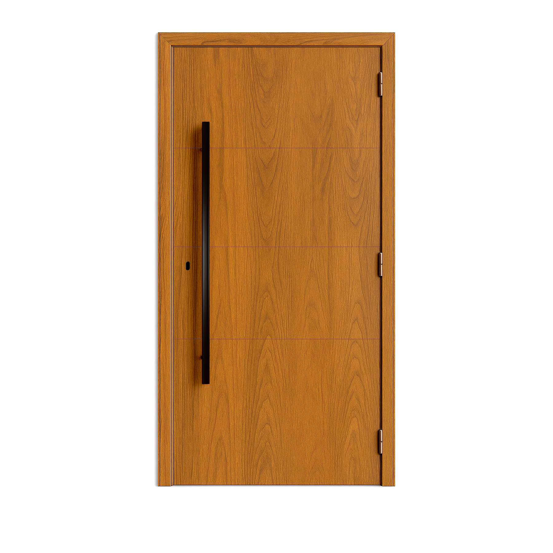 Porta de Giro em Alumínio Marrom  Esquerdo 215x98cm Com Batente Goldare OGB Esquadrias
