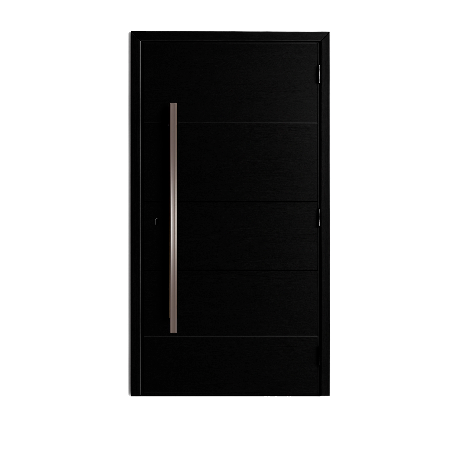 Porta de Giro em Alumínio Preto Esquerdo 215x130cm Com Batente Goldare OGB Esquadrias