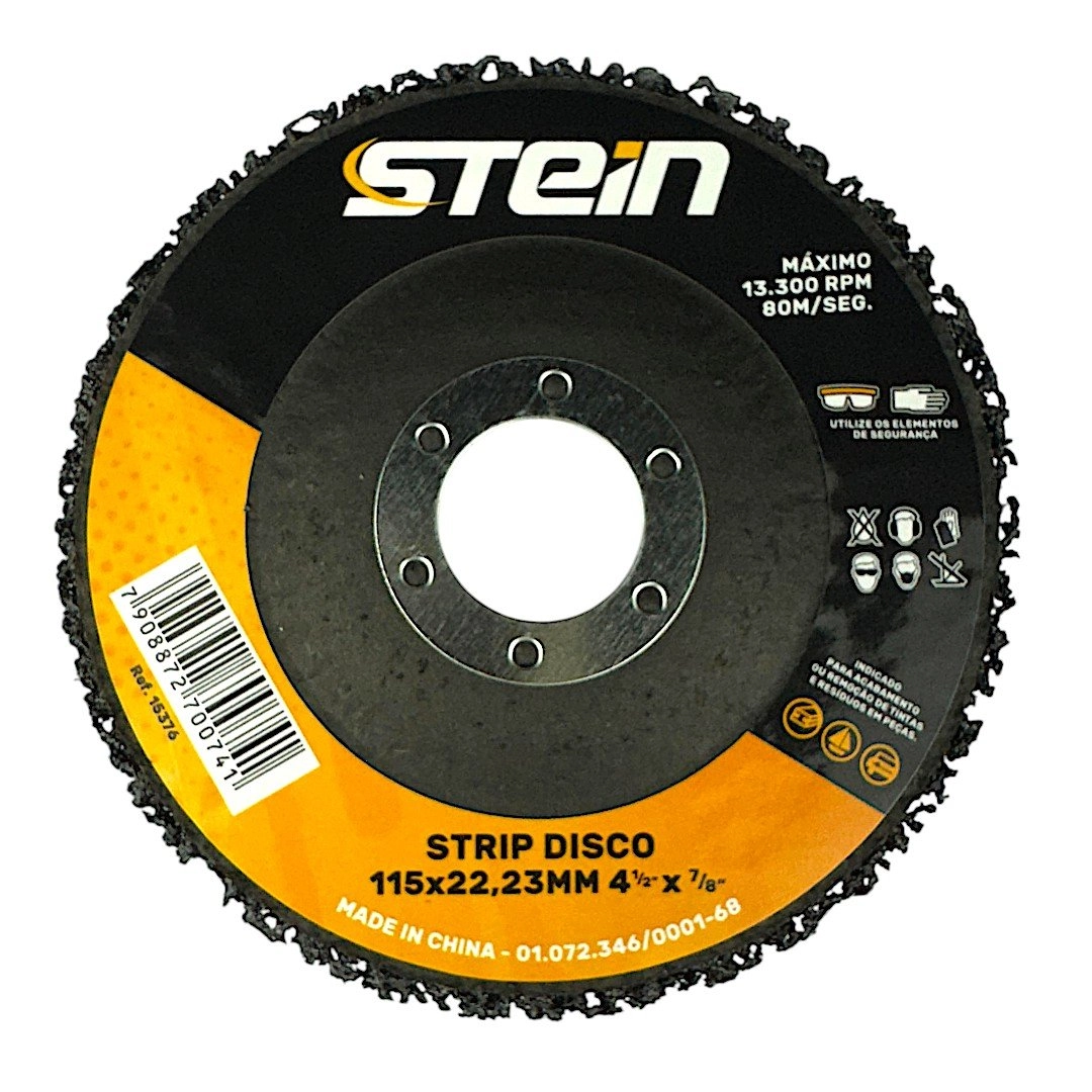 Disco Strip Stein 115 mm (4,5 ) X 22,2 mm – Limpeza De Tinta, Ferrugem E Resíduos.