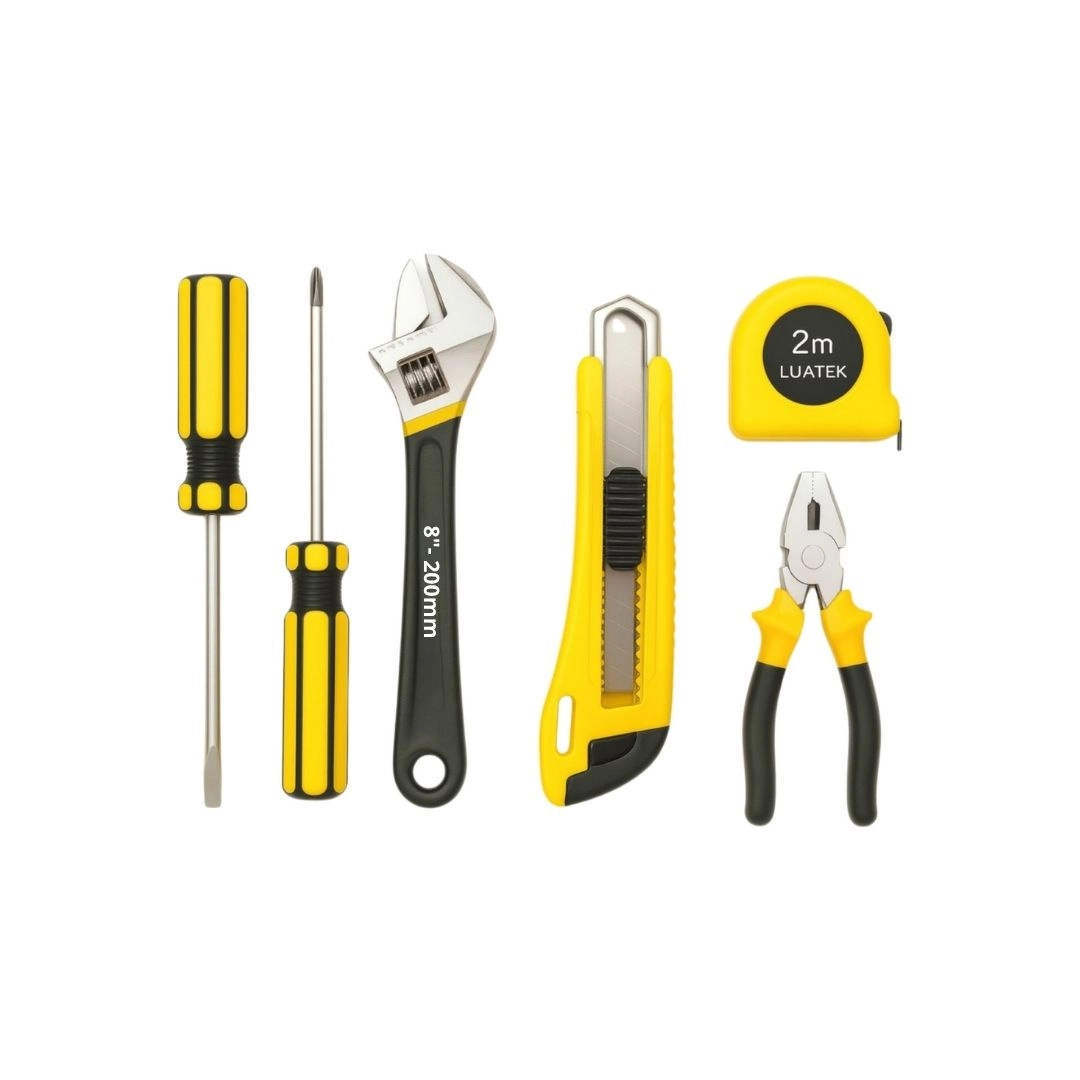 Kit Ferramentas Domestico Manutencao Oficina Lwj-h1803 Luatek C/estilete Alicate Jogo 6 Pcs
