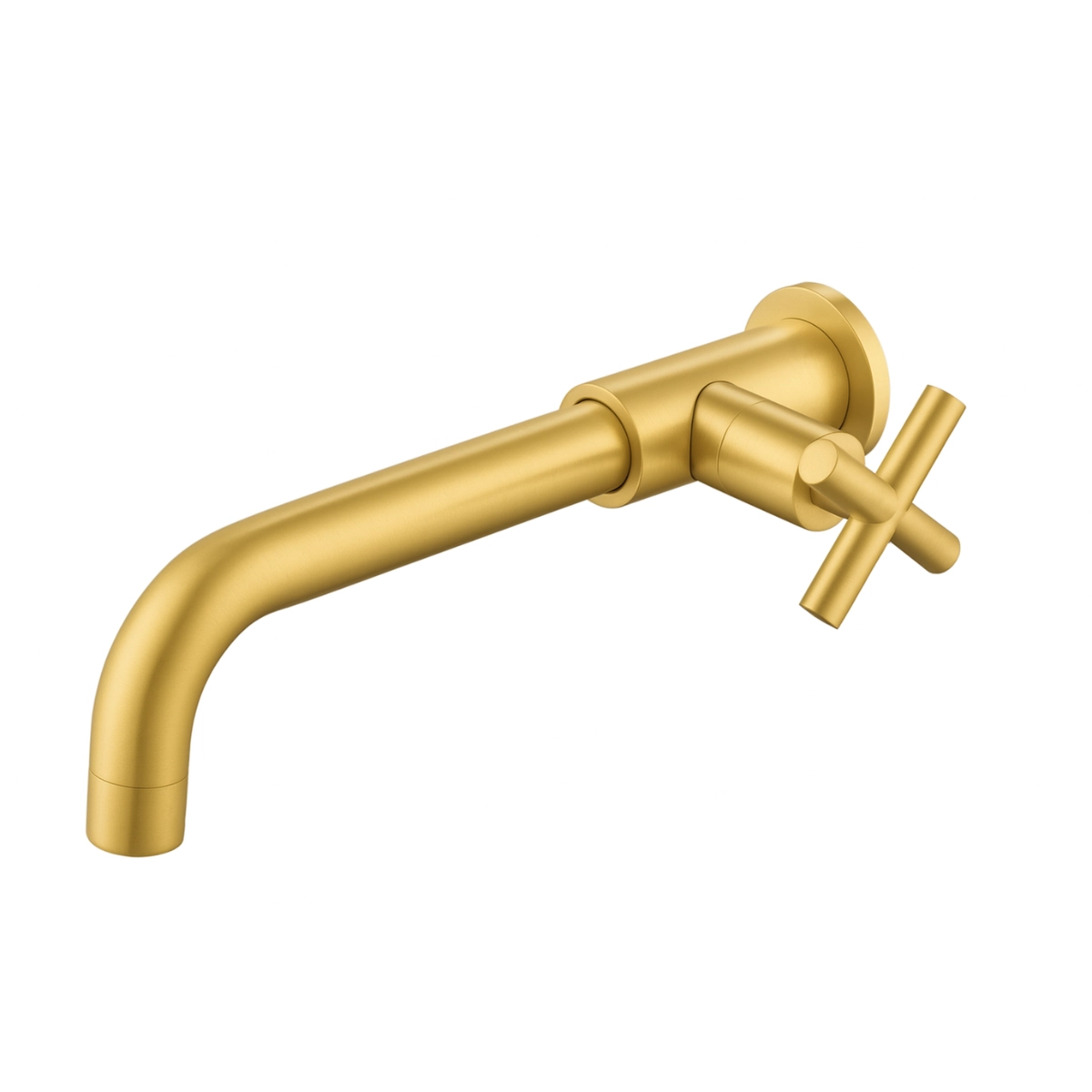 Torneira De Parede Para Banheiro Lavabo Lavatório Luxo Redonda Dourado Fosco Metal Premium