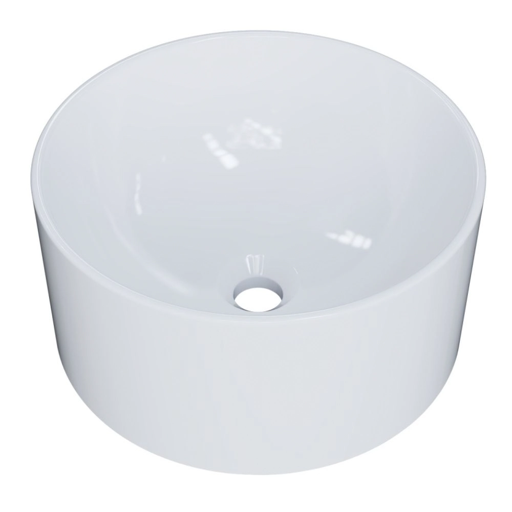 Cuba De Apoio Redonda Para Banheiro Lavabo C01 Bl30w Branco - Lyam