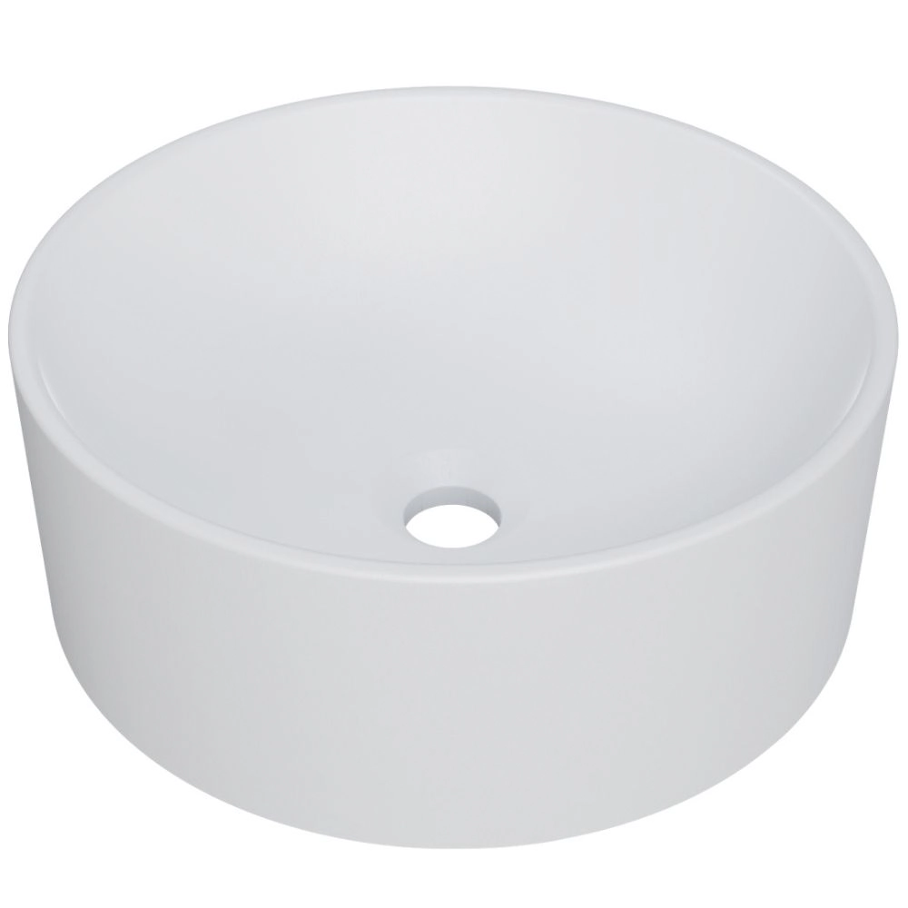 Cuba De Apoio Redonda Para Banheiro Lavabo C01 Bl34w Branca Matte Fosca - Lyam