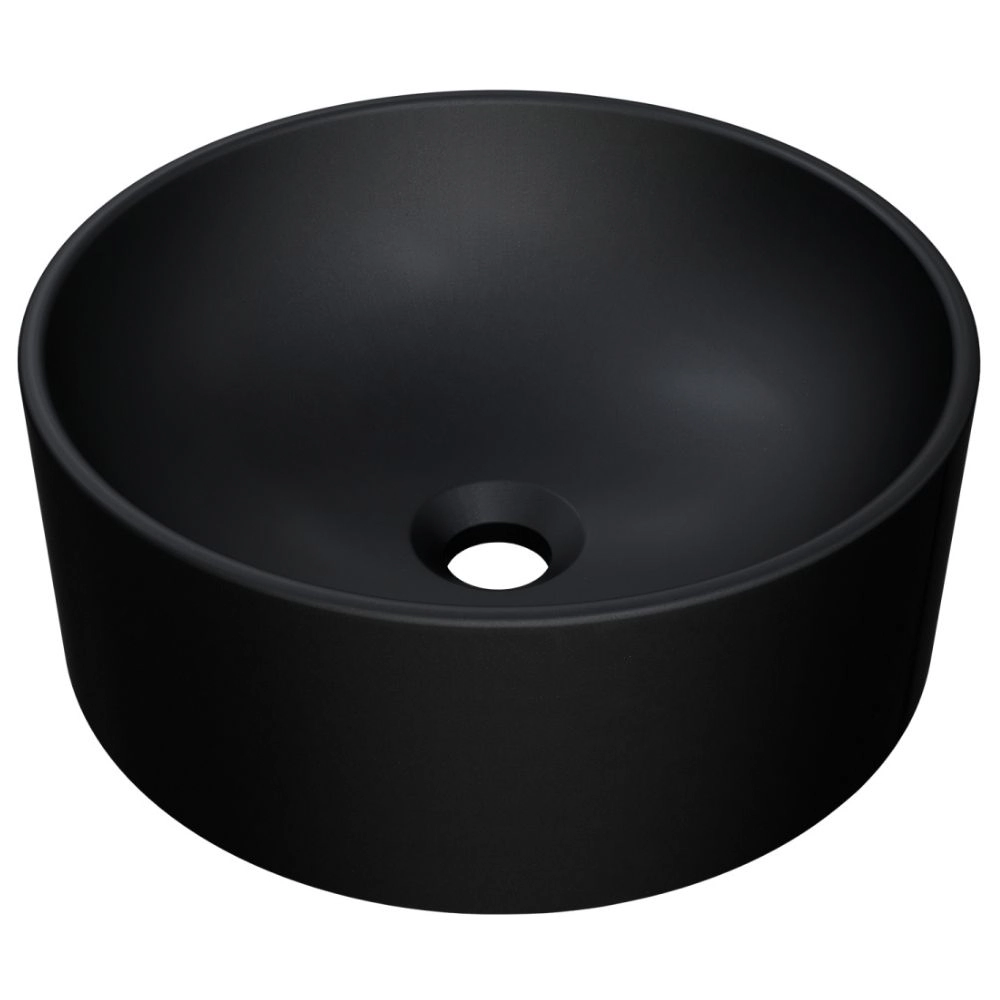 Cuba De Apoio Redonda Para Banheiro Lavabo C01 Bl34w Preto Matte Fosca - Lyam