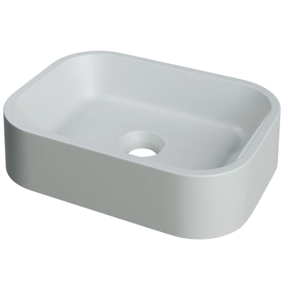Cuba De Apoio Retangular Para Banheiro Lavabo C01 Br37w Cinza Matte Fosca - Lyam