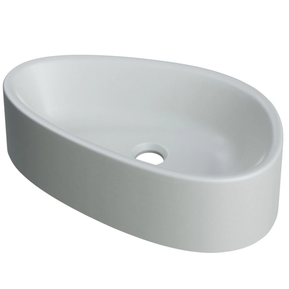 Cuba De Apoio Gota Para Banheiro Lavabo C01 Bg43w Cinza Matte Fosca  - Lyam