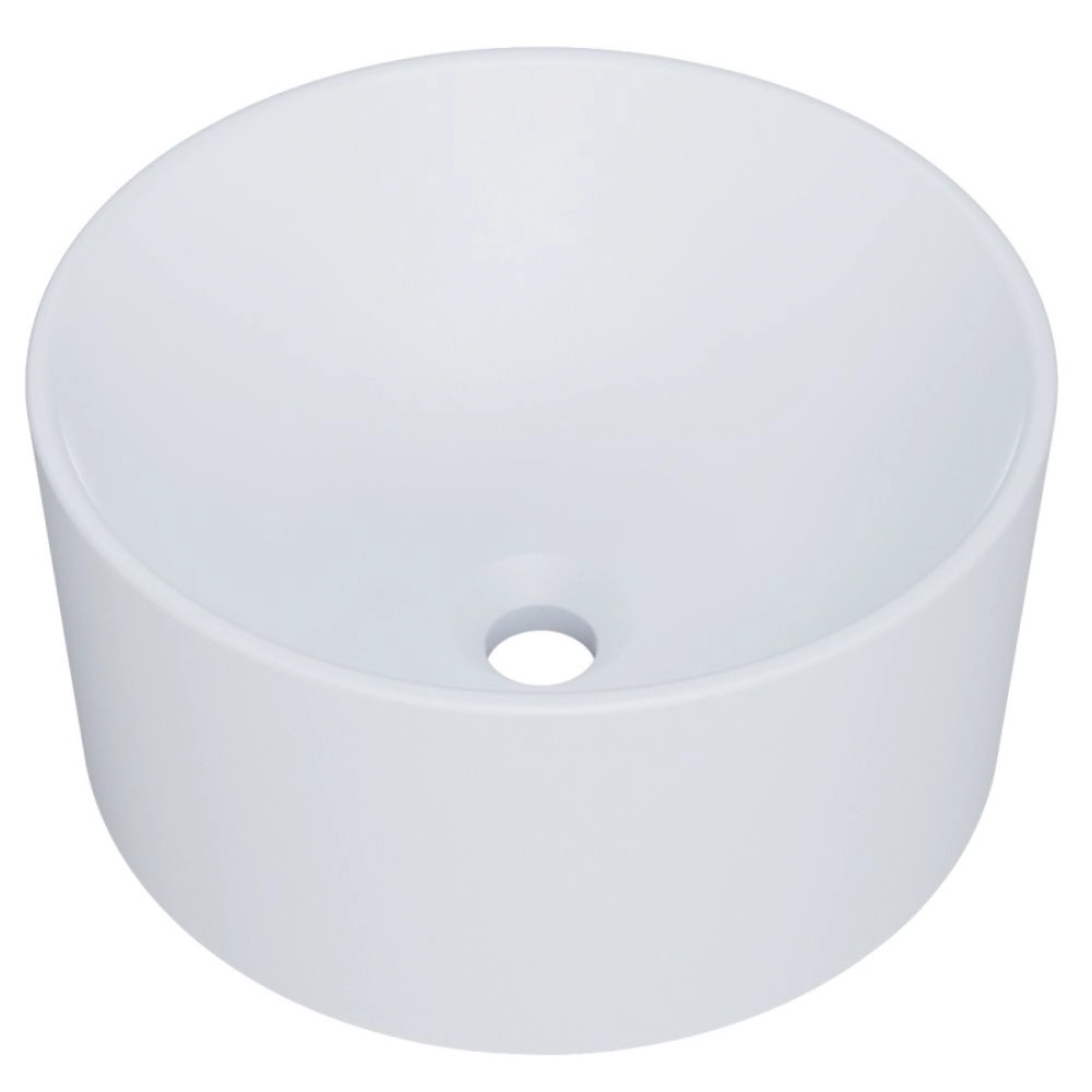 Cuba De Apoio Redonda Para Banheiro Lavabo C01 Bl30w Branca Matte Fosca - Lyam