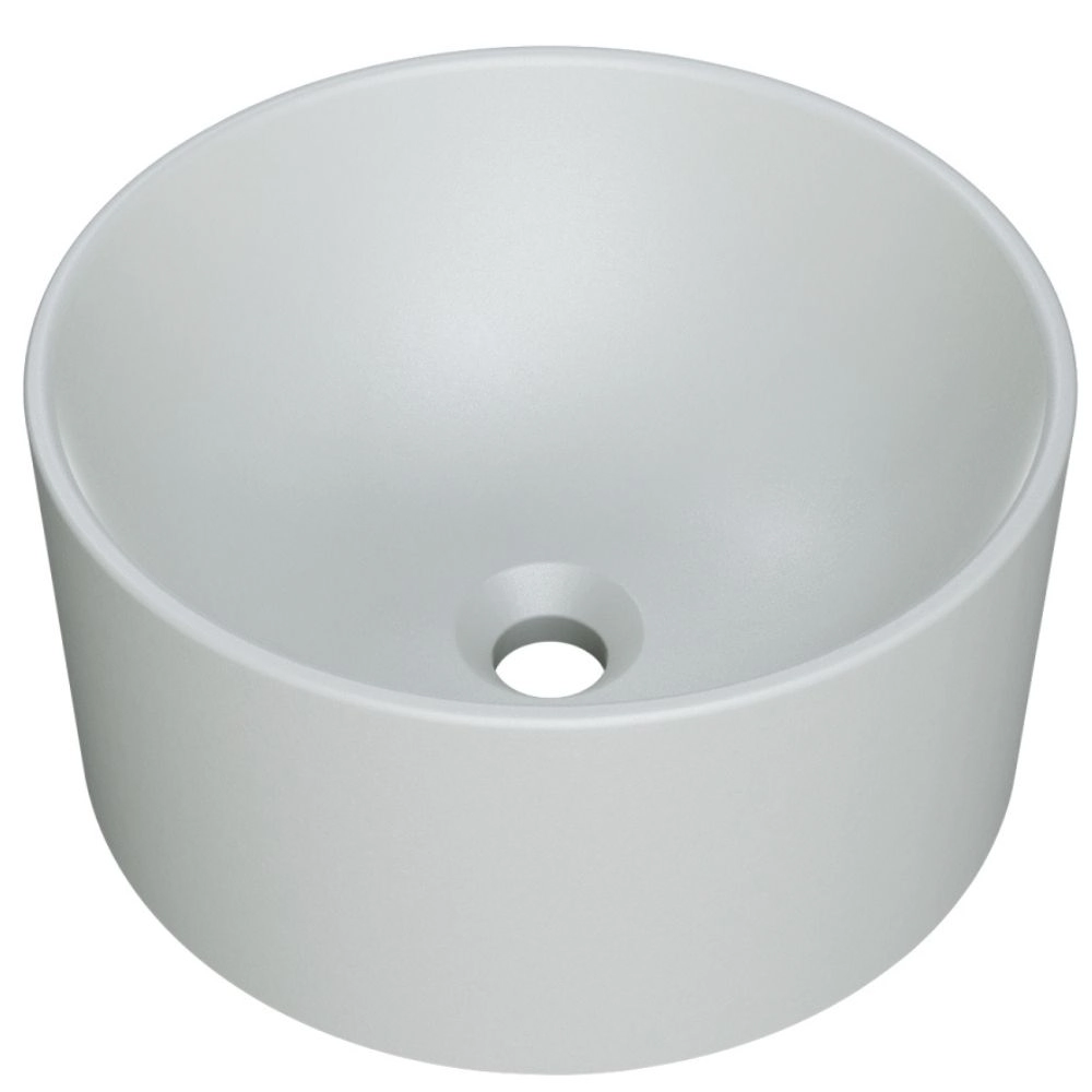 Cuba De Apoio Redonda Para Banheiro Lavabo C01 Bl30w Cinza Matte Fosca - Lyam