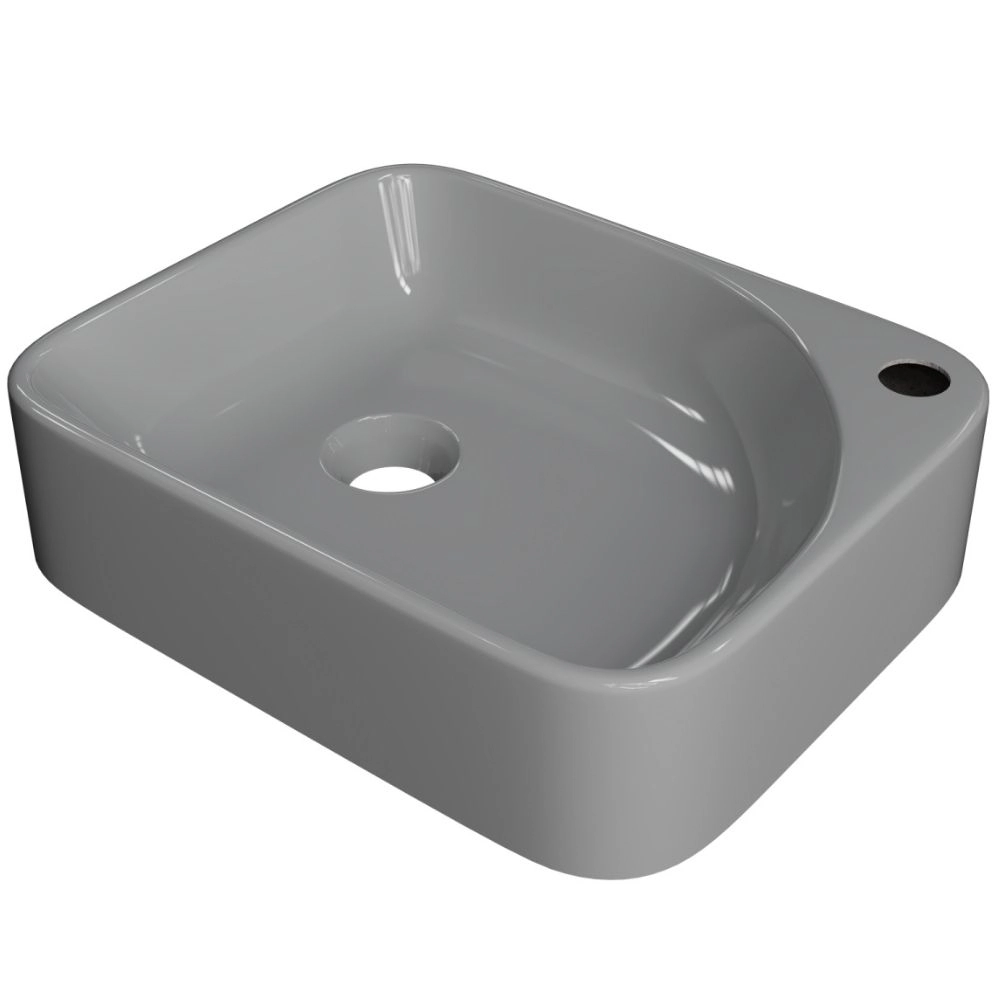 Cuba De Apoio Retangular Para Banheiro Lavabo Cross C01 Ro36w Cinza - Lyam
