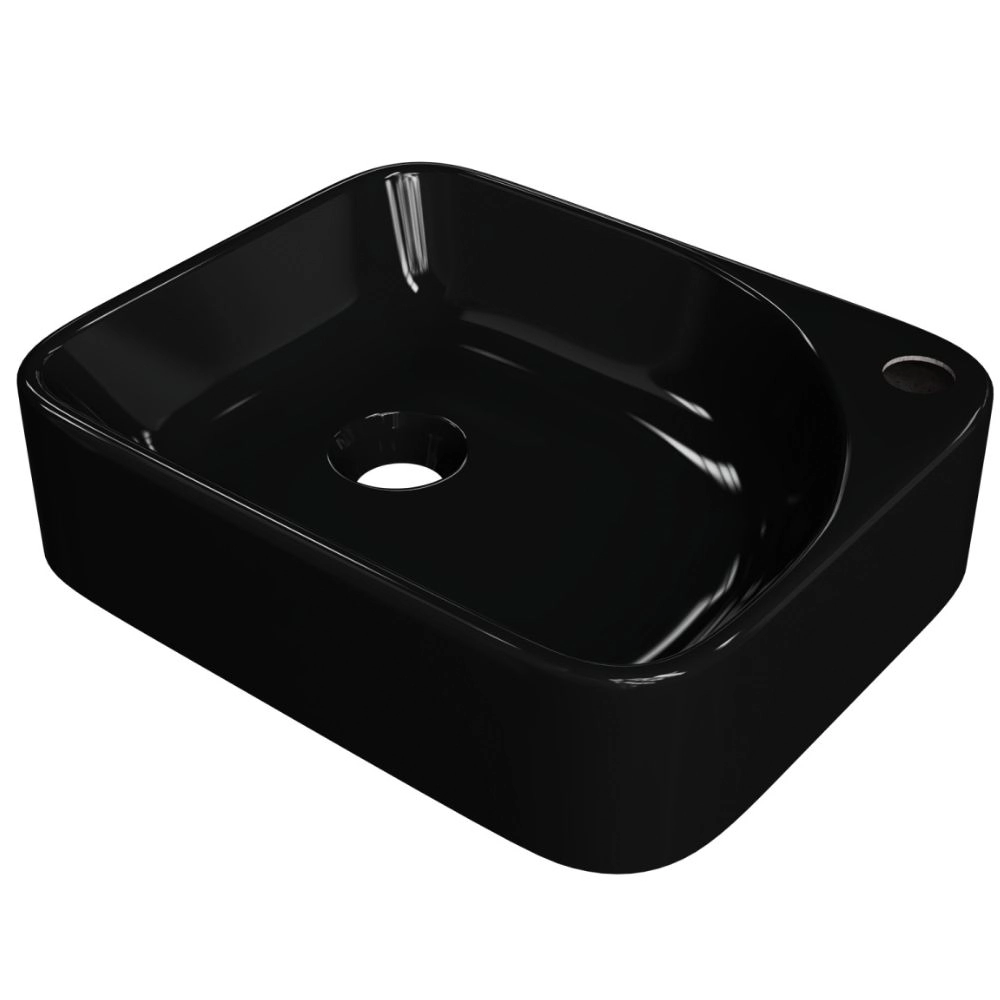 Cuba De Apoio Retangular Para Banheiro Lavabo Cross C01 Ro36w Preto - Lyam