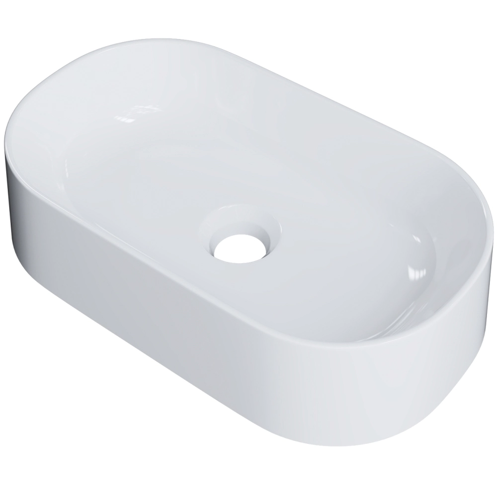 Cuba De Apoio Oval Para Banheiro Lavabo Laila C01 O42w Branco - Lyam