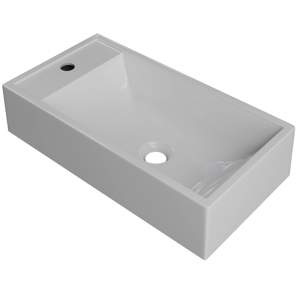Cuba De Apoio Retangular Para Banheiro Lavabo Roma C01 Rl545w Branco - Lyam