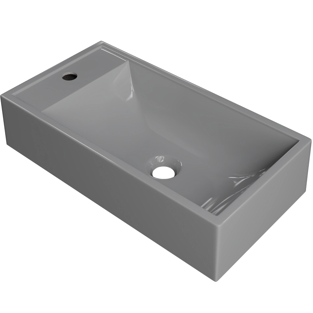 Cuba De Apoio Retangular Para Banheiro Lavabo Roma C01 Rl545w Cinza - Lyam