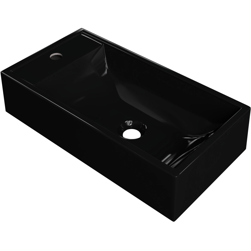 Cuba De Apoio Retangular Para Banheiro Lavabo Roma C01 Rl545w Preto - Lyam