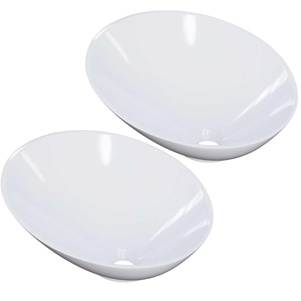 Kit 02 Cubas De Apoio Meia Lua Para Banheiro Lavabo C01 Bm38w Branco - Lyam