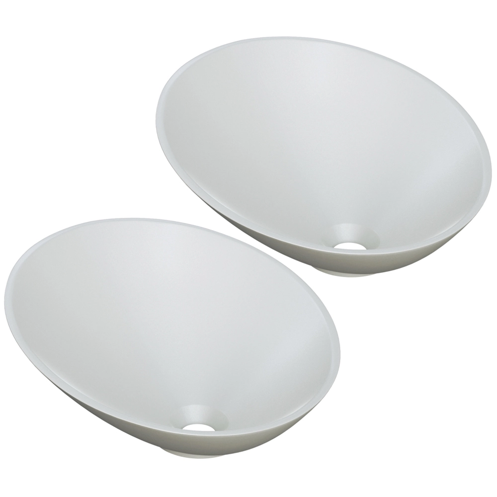Kit 02 Cubas De Apoio Meia Lua Para Banheiro Lavabo C01 Bm38w Cinza Matte Fosca - Lyam