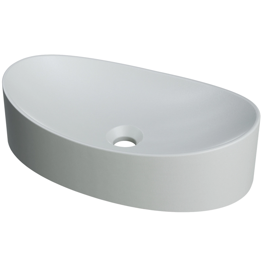 Cuba De Apoio Canoa Para Banheiro Lavabo C01 Bc47w Cinza Matte Fosca - Lyam