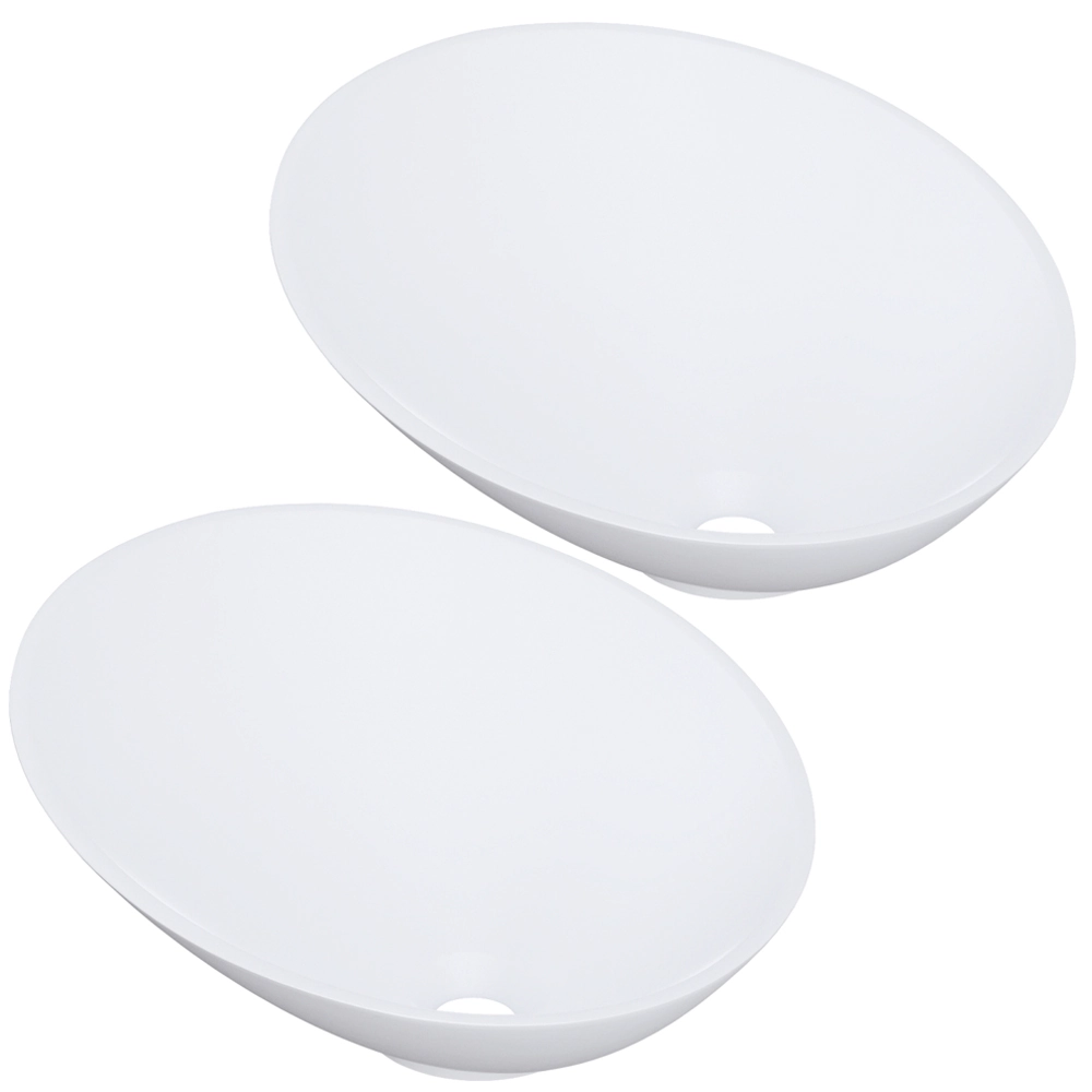 Kit 02 Cubas De Apoio Meia Lua Para Banheiro Lavabo C01 Bm38w Branco Matte Fosca - Lyam