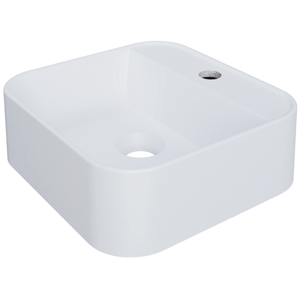 Cuba De Apoio Quadrada Para Banheiro Lavabo C01 Qa31w Branco Matte Fosca - Lyam