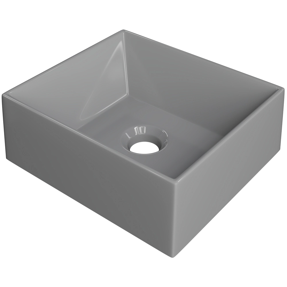 Cuba De Apoio Retangular Para Banheiro Lavabo C01 Rt30w Cinza - Lyam