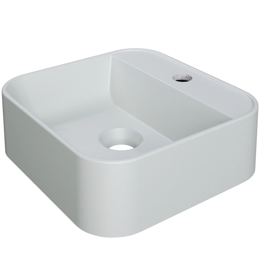 Cuba De Apoio Quadrada Para Banheiro Lavabo C01 Qa31w Cinza Matte Fosca - Lyam