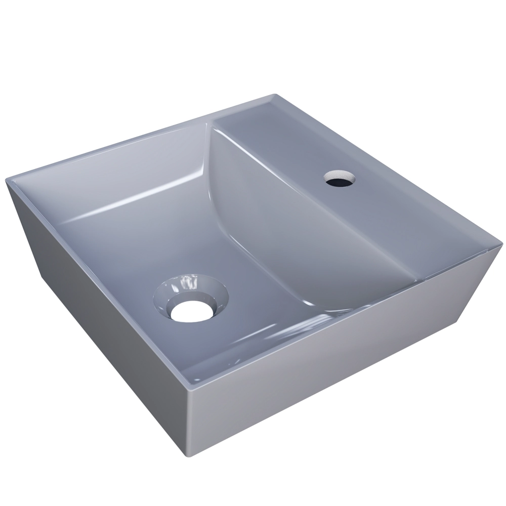 Cuba De Apoio Angular Quadrada Para Banheiro Lavabo Volcano C01 Aq33w Cinza - Lyam