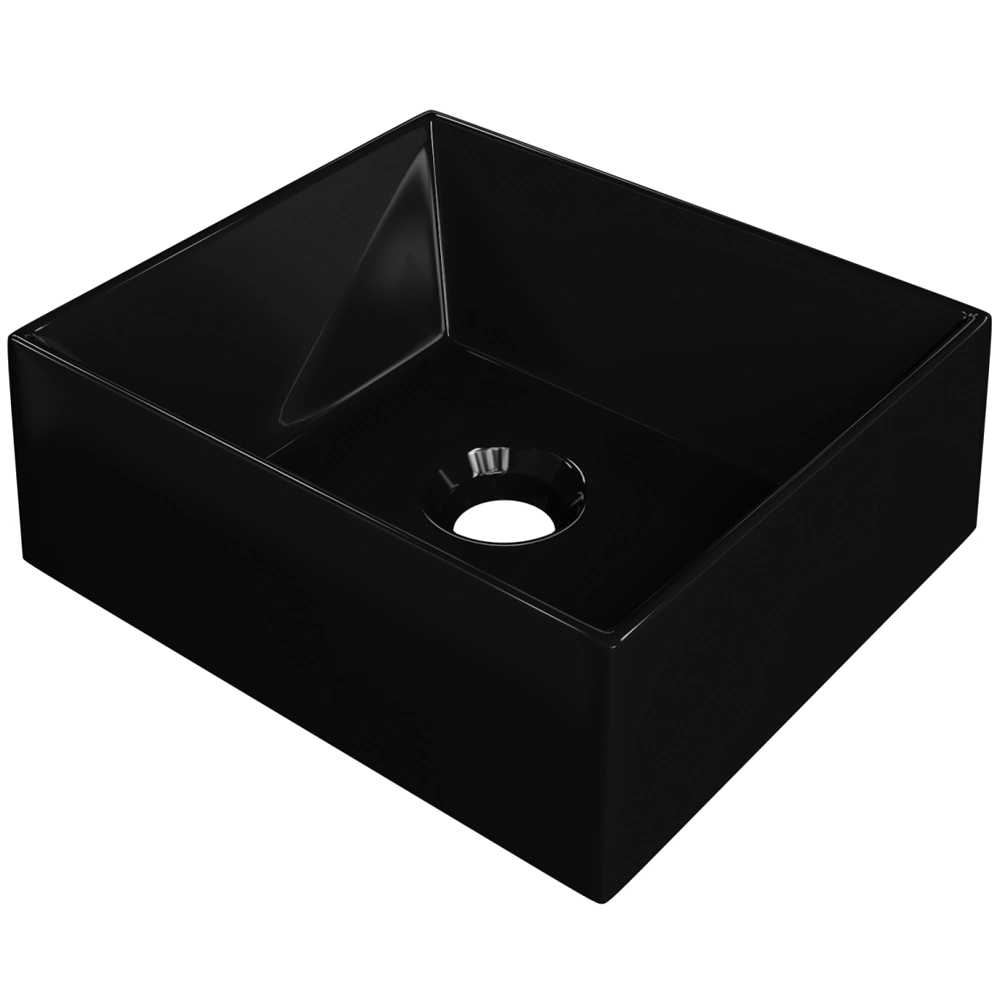 Cuba De Apoio Retangular Para Banheiro Lavabo C01 Rt30w Preto - Lyam