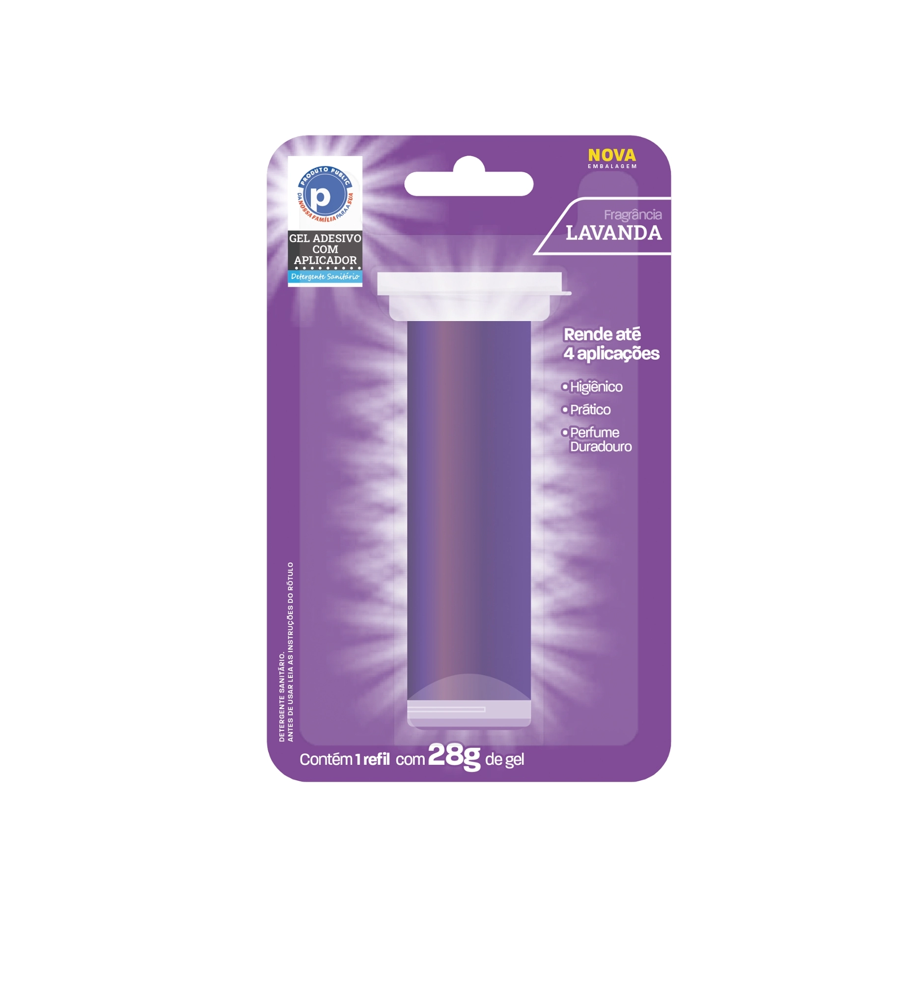 Gel Adesivo Refil Public 28g Lavanda C/ 1 Und