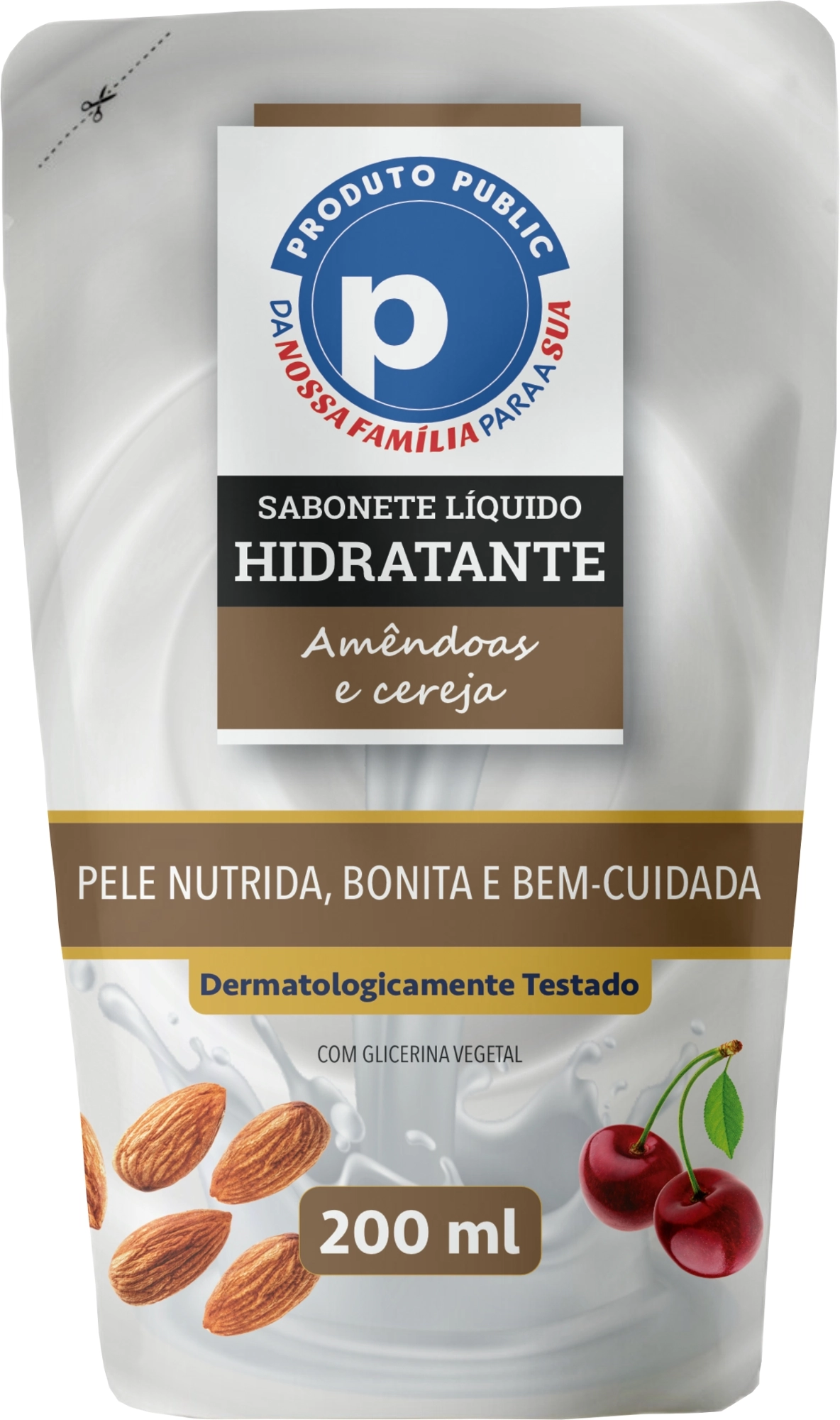 Sab Liq Hid Public 200ml Amendoas Cereja Refil